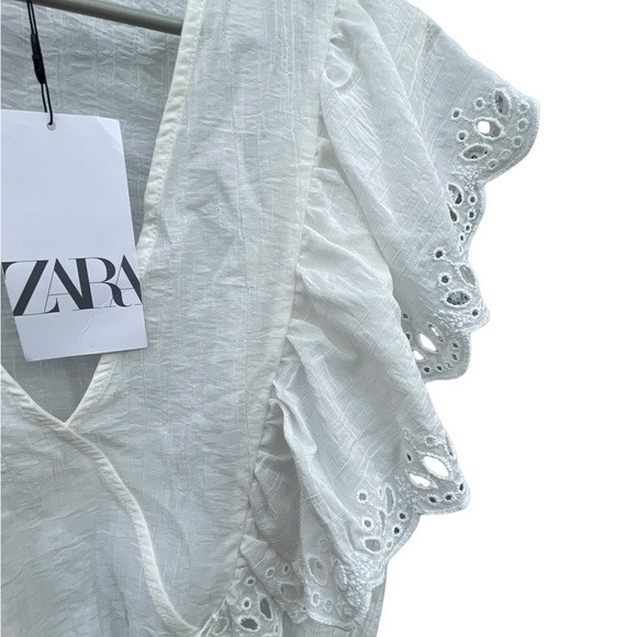 Zara NWT RUFFLE CUTOUT TOP - Picture 3 of 4